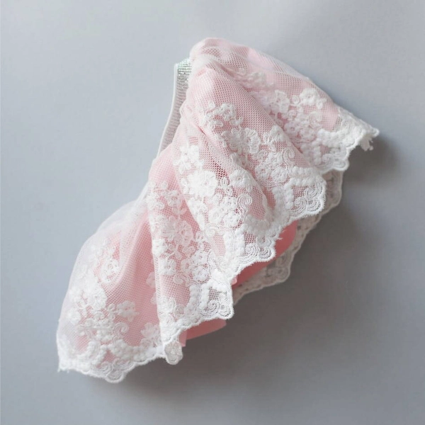 Tulle skirt with lace - Pink - doll clothes