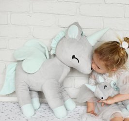 Plush Grey/mint Unicorn XL- Giant size