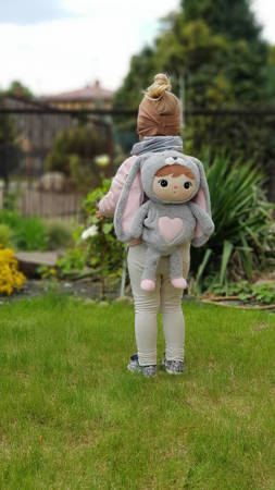 Metoo Grey/Pink Bunny Backpack 