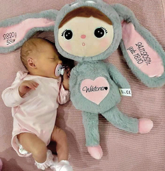 Metoo Grey/Pink Bunny 50cm