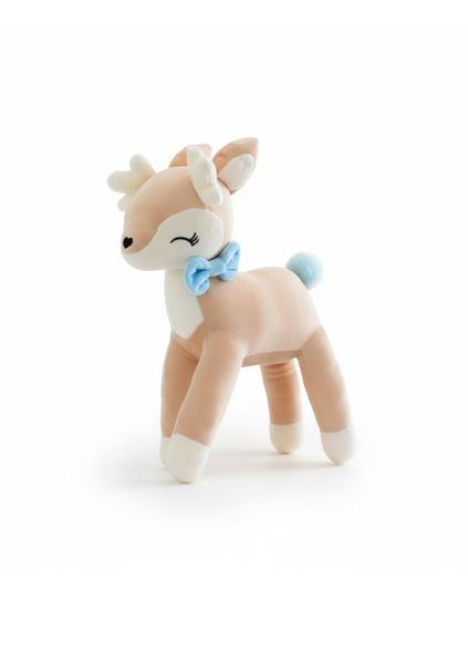 Plush Deer with blue bow from Melootka