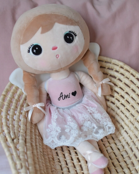 Tulle skirt with lace - Pink - doll clothes