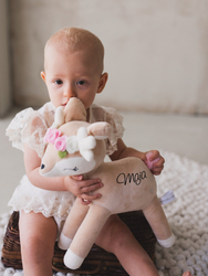 Plush Deer with color flower wreath