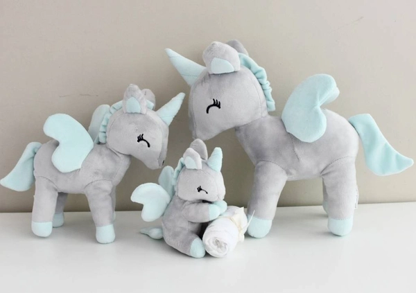 Plush Grey-Pink Unicorn L size