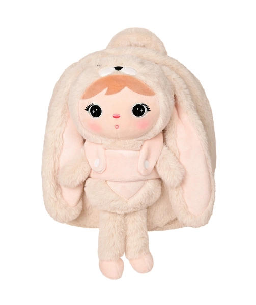 Light beige Bunny backpack with a removable Metoo plush toy