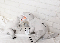 Grey Plush Dinosaur Tyrannosaurus Rex- L size