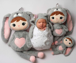 Grey/pink rabbit 70cm