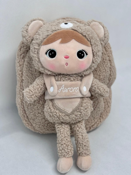 Backpack Metoo with Removable Plush doll - Beige Bear