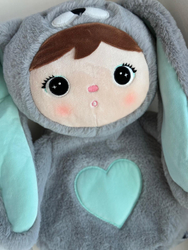 Metoo Grey/Mint Bunny Backpack