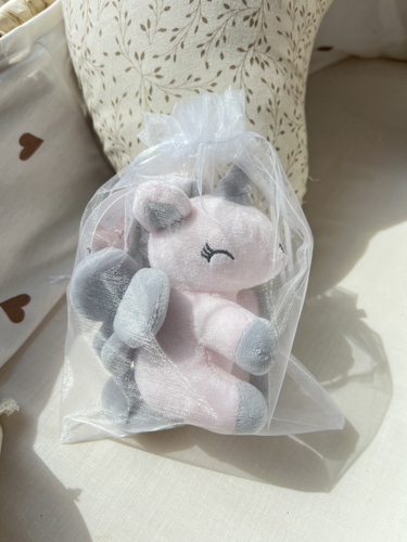 White Organza Gift Bag – Size S (17 × 23 cm)