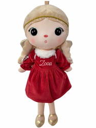 Metoo Doll Xmas Angel in red velour dress