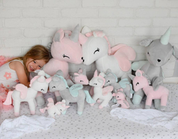 Plush Grey-Pink Unicorn XL- Giant size
