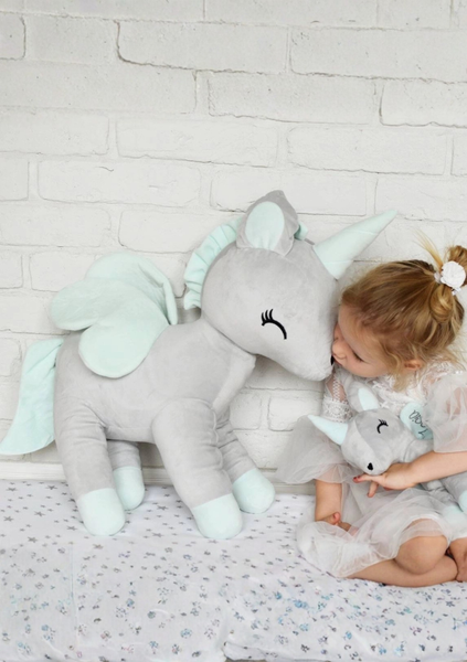 Plush Grey/mint Unicorn XL- Giant size