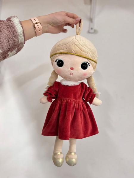 Metoo Doll Xmas Angel in red velour dress