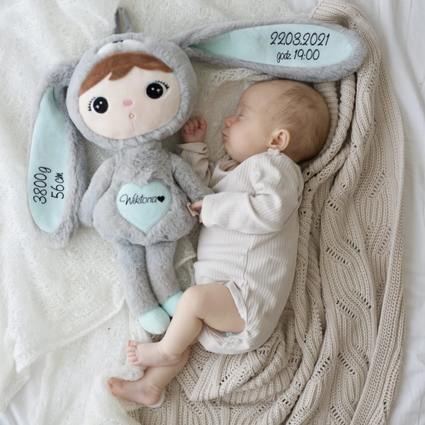 Metoo Grey/Mint Bunny 50cm