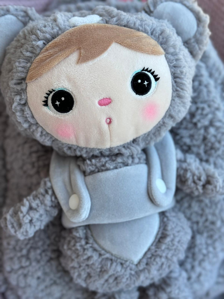 Backpack Metoo with Removable Plush doll - Grey Bear