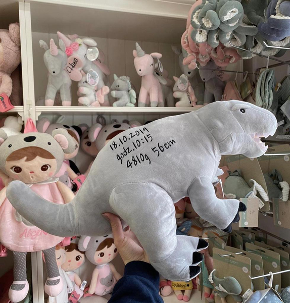 Grey Plush Dinosaur Tyrannosaurus Rex- L size