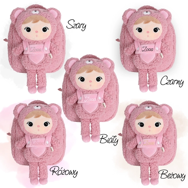 Backpack Metoo with Removable Plush doll - Pink Bear