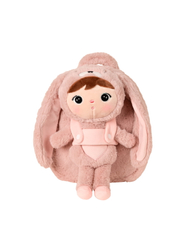 Metoo Pink Rabbit backpack with a removable doll