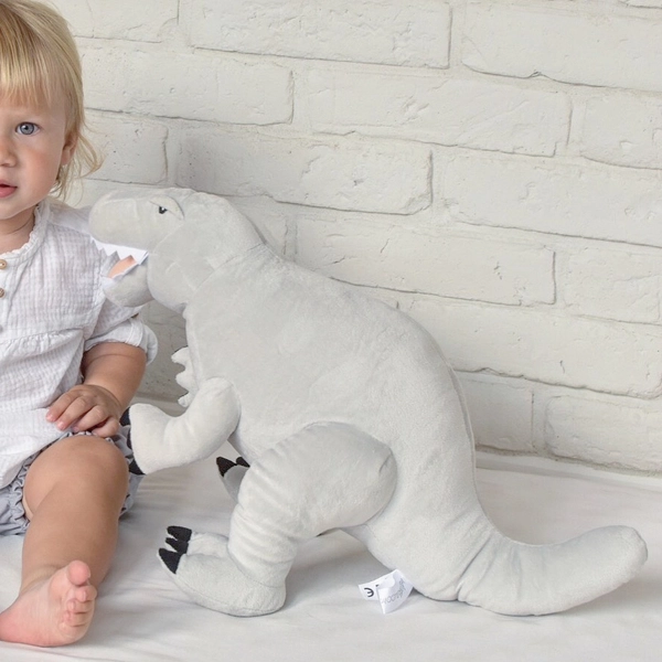 Grey Plush Dinosaur Tyrannosaurus Rex- M size