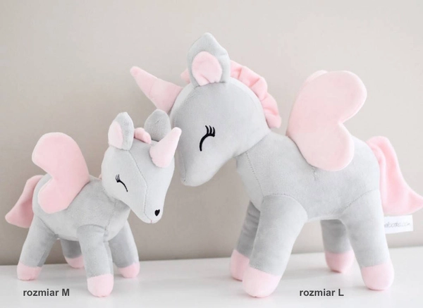 Plush Grey-Pink Unicorn L size