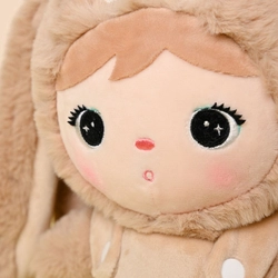 Carmel beige Bunny backpack with a removable Metoo plush toy