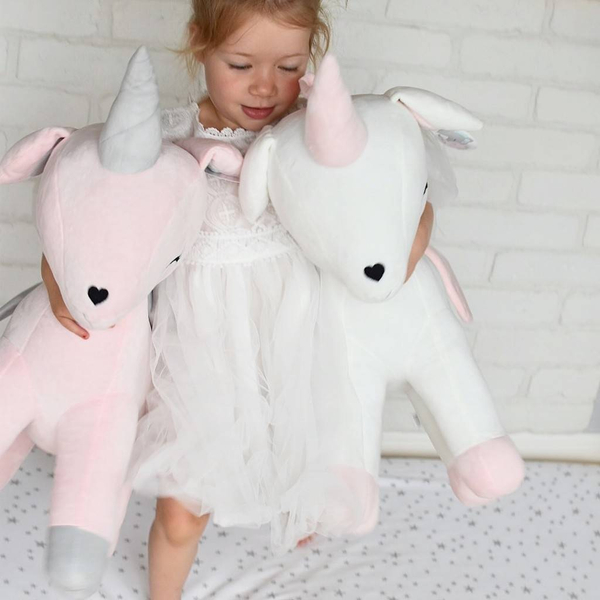 Plush Grey-Pink Unicorn XL- Giant size