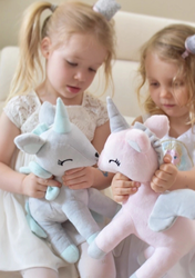 Plush Grey/mint Unicorn M size