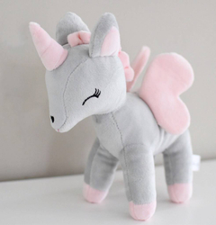 Plush Grey-Pink Unicorn M size