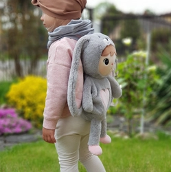 Metoo Grey/Pink Bunny Backpack 