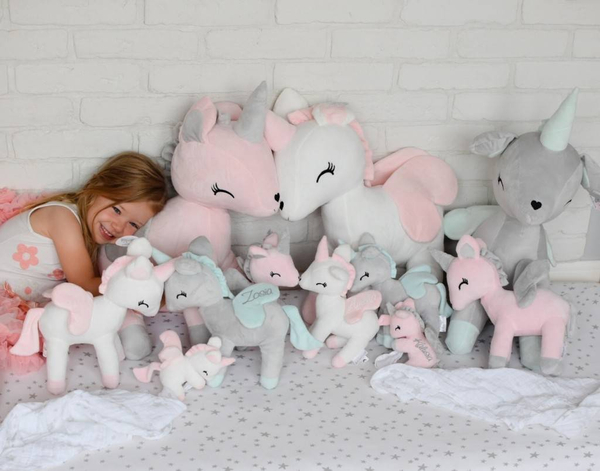 Plush Grey-Pink Unicorn XL- Giant size