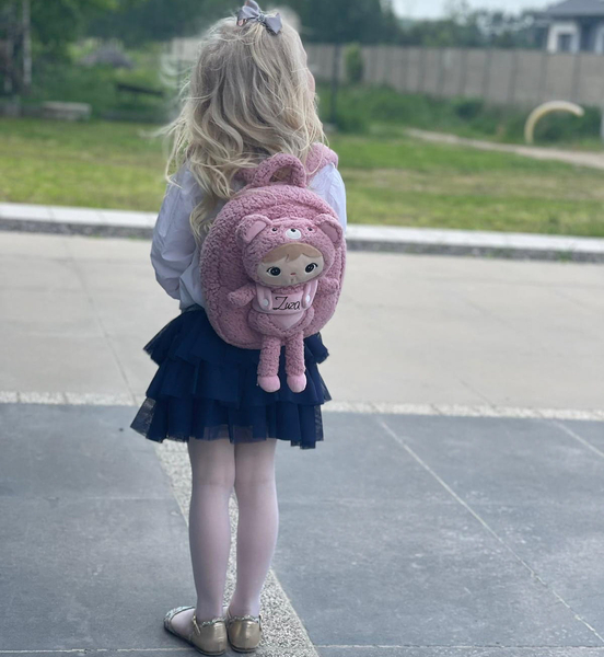 Backpack Metoo with Removable Plush doll - Pink Bear