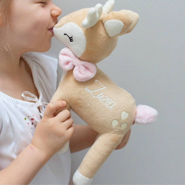 Plush Deer with pink bow from Melootka