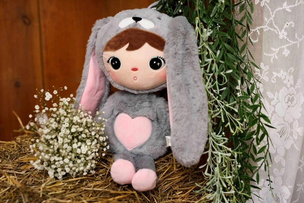 Metoo Grey/Pink Bunny 50cm