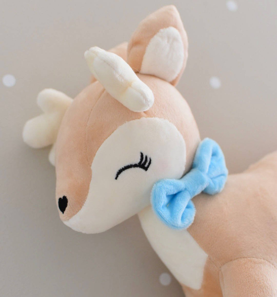 Plush Deer with blue bow from Melootka