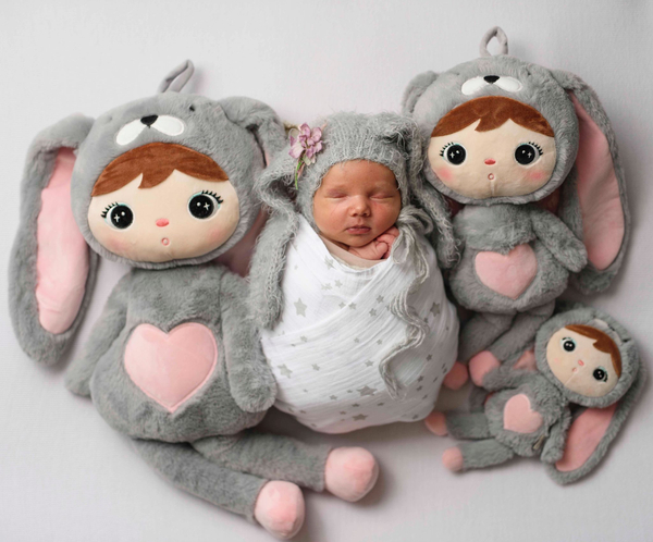 Grey/pink rabbit 70cm