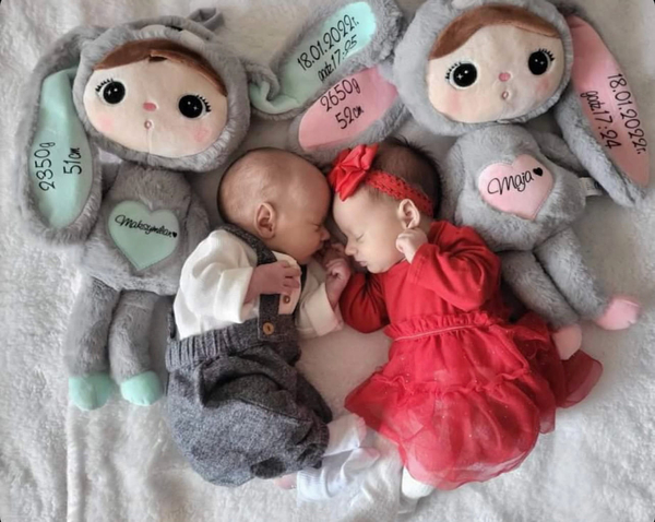 Metoo Grey/Mint Bunny 50cm