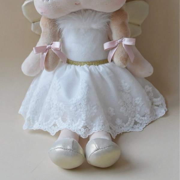 Tulle skirt with lace - White - doll clothes