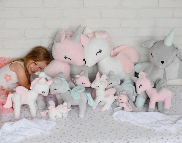 Plush Grey-Pink Unicorn XL- Giant size