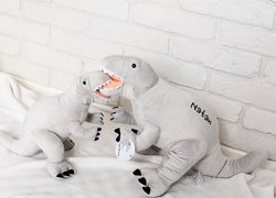 Grey Plush Dinosaur Tyrannosaurus Rex- L size