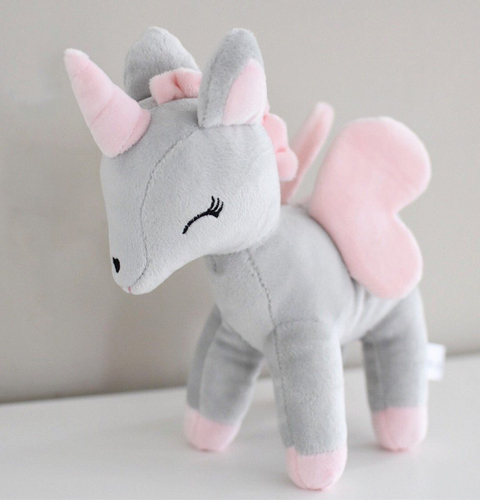 Plush Grey-Pink Unicorn L size