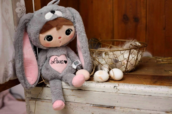 Metoo Grey/Pink Bunny 50cm