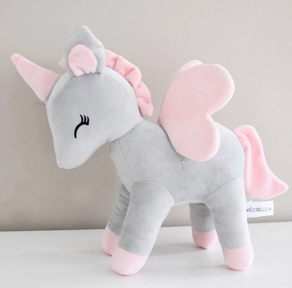 Plush Grey-Pink Unicorn L size