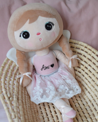 Tulle skirt with lace - Pink - doll clothes