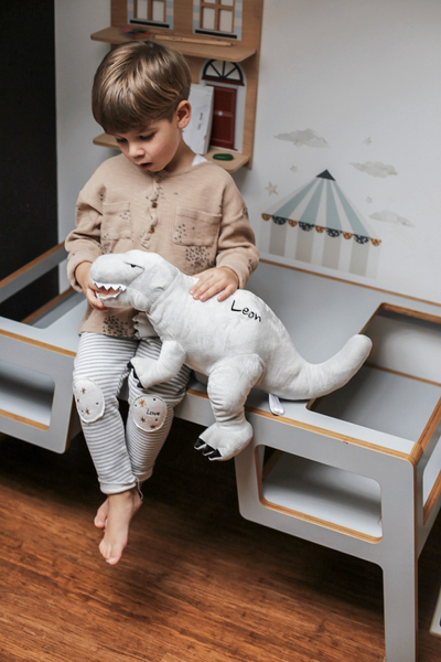 Grey Plush Dinosaur Tyrannosaurus Rex- L size