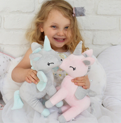 Plush Grey/mint Unicorn M size