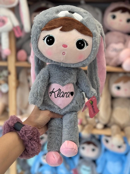 Metoo Grey/Pink Bunny 50cm