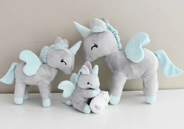 Plush Grey-Pink Unicorn M size