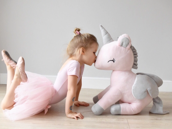 Plush Grey-Pink Unicorn XL- Giant size