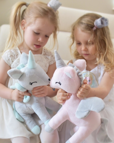 Plush Grey/mint Unicorn M size